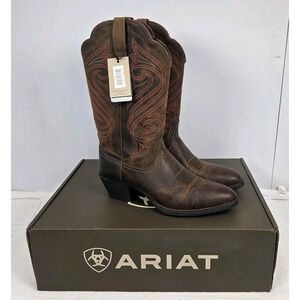 Ariat Leather Western Boots Womens 9B Dark Toffee Roundup Boots St-10018619 NWT